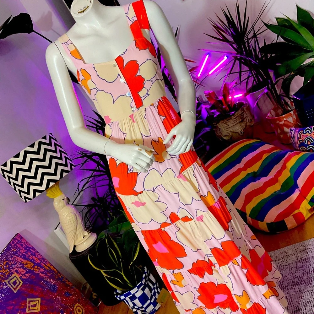 Mister Zimi Marie Dress in Pink Camelia Print - Picture 1 of 5